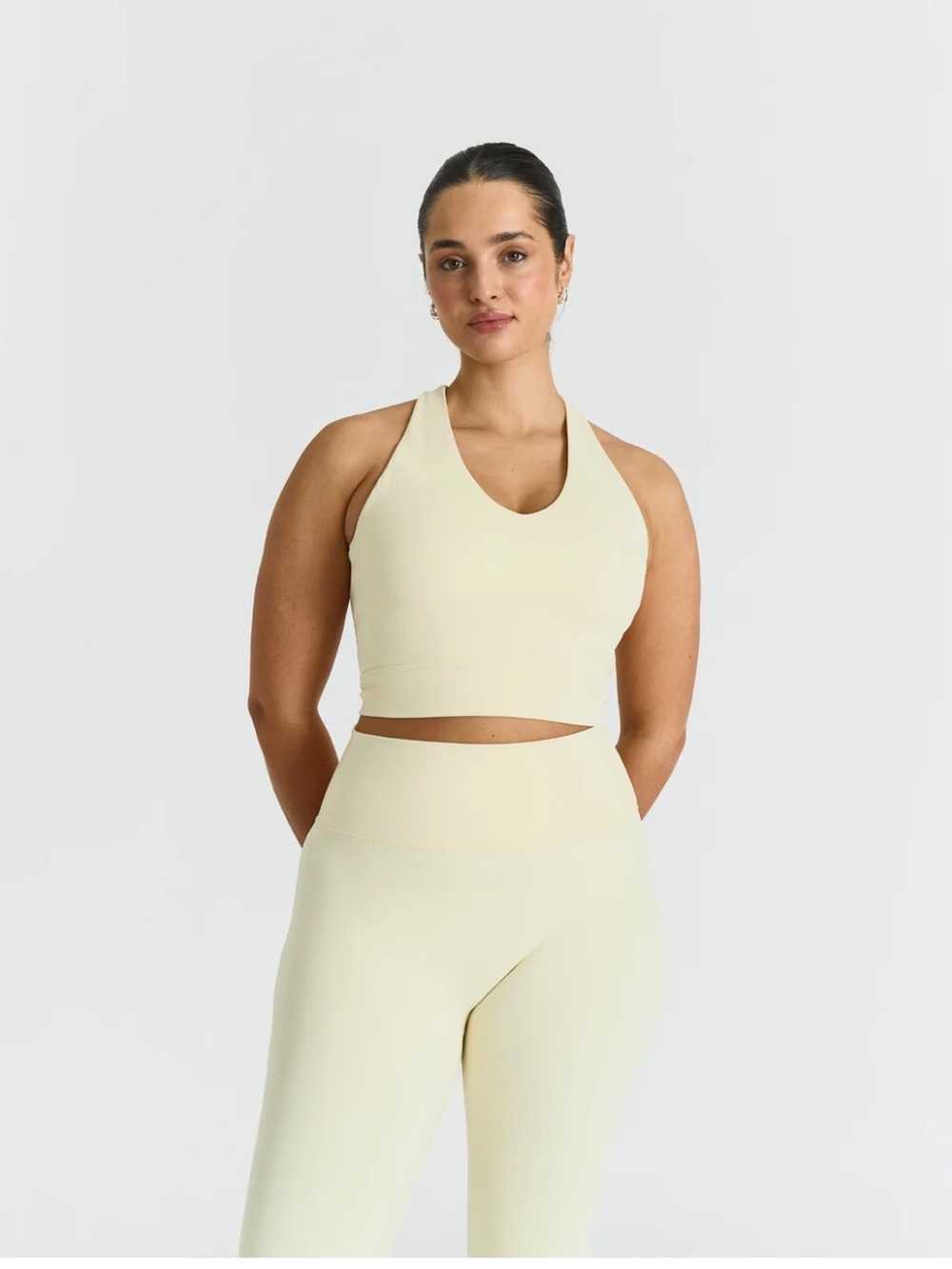 Sisterly Tribe Softsculpt V-Neck Cross Back Bra - Lemonade